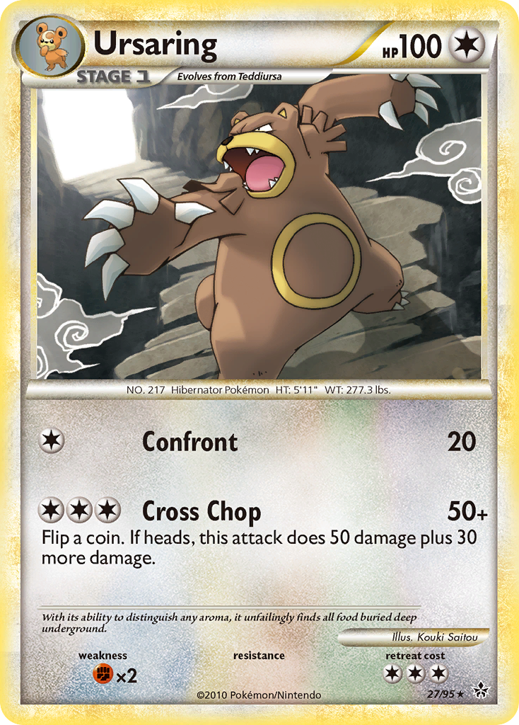 Ursaring 27/95 Rare | HS—Unleashed | Pokemon Card