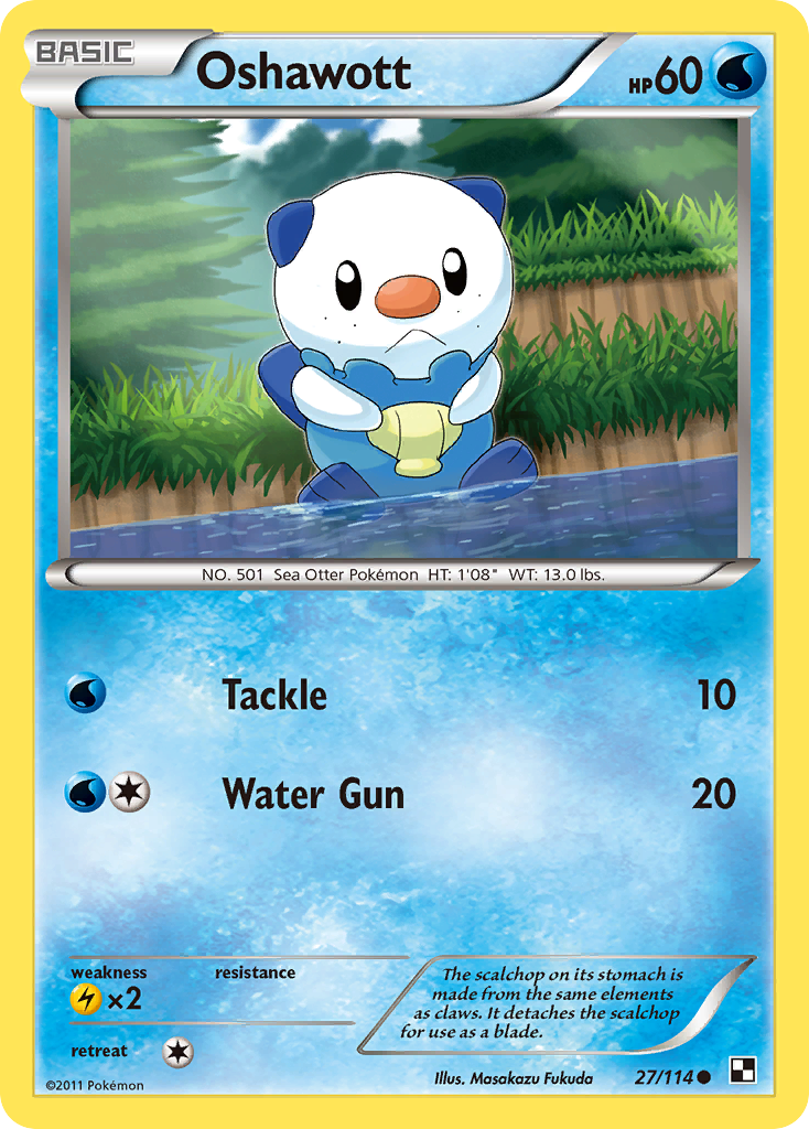 Oshawott 27/114 Common | Black & White | Pokemon Card