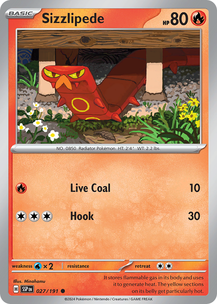 Sizzlipede 27/191 Common | Surging Sparks | Pokemon Card