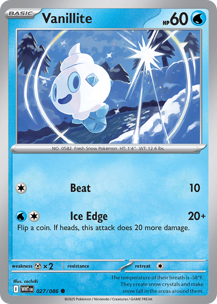 Vanillite 27/86 Common | White Flare | Pokemon Card