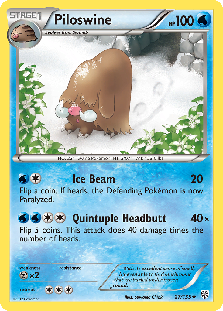 Piloswine 27/135 Uncommon | Plasma Storm | Pokemon Card