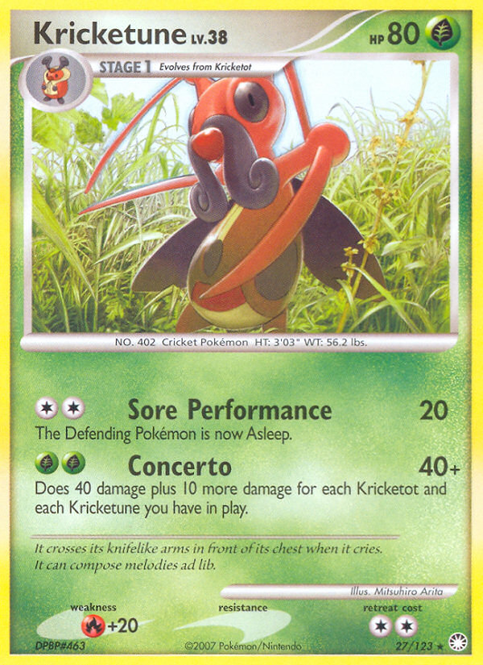 Kricketune 27/123 Rare | Mysterious Treasures | Pokemon Card