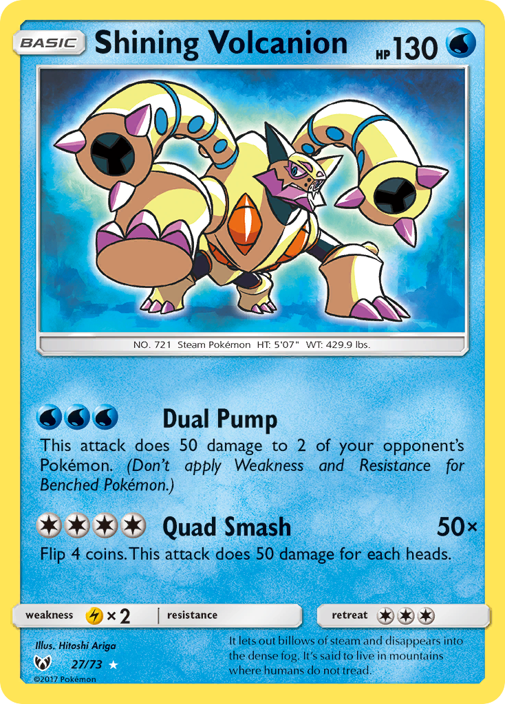 Shining Volcanion 27/73 Rare Shining | Shining Legends | Pokemon Card