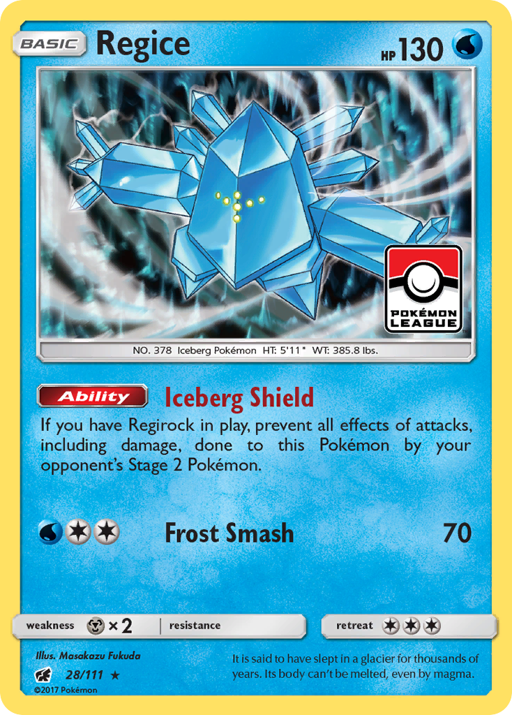 Regice 28/111 Rare Holo | Crimson Invasion | Pokemon Card