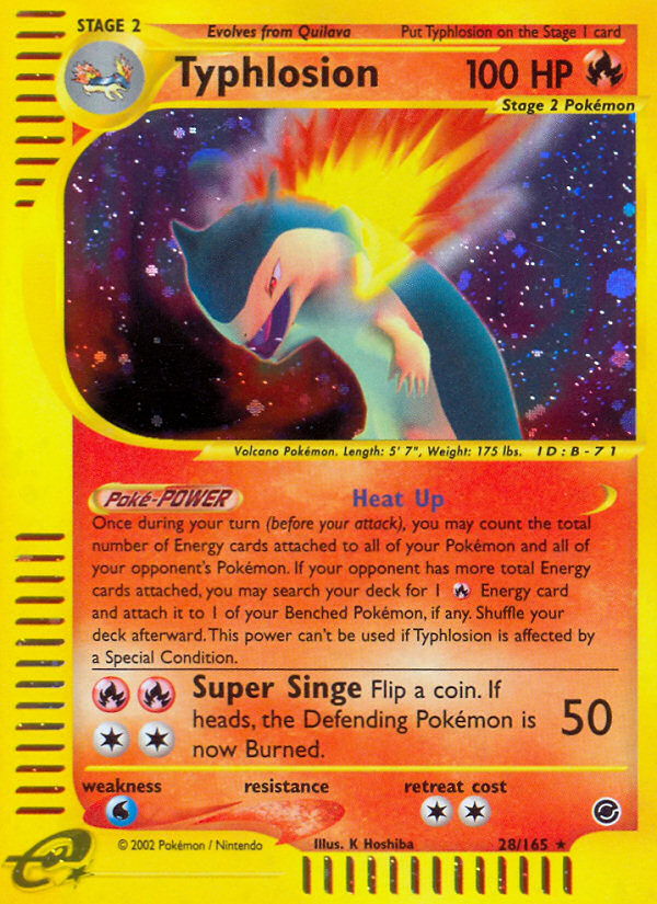 Typhlosion 28/165 Rare Holo | Expedition Base Set | Pokemon Card