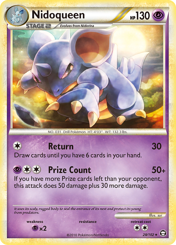 Nidoqueen 28/102 Rare | HS—Triumphant | Pokemon Card