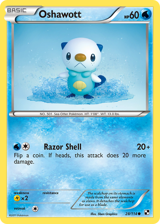 Oshawott 28/114 Common | Black & White | Pokemon Card