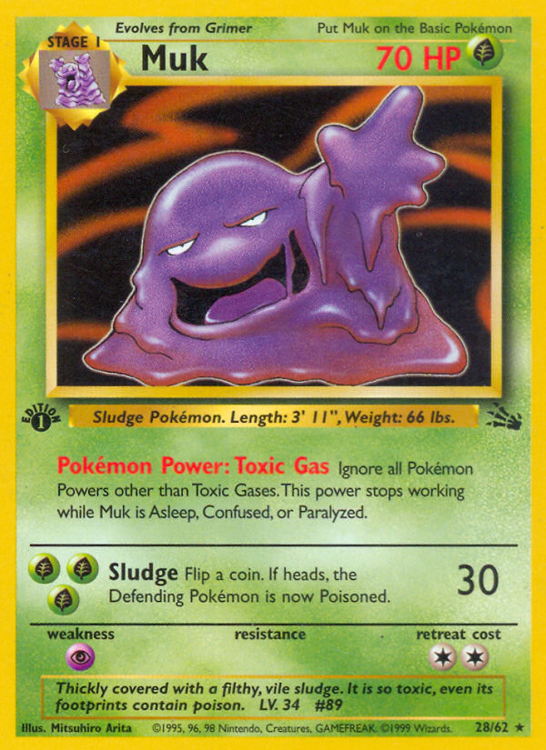 Muk 28/62 Rare | Fossil | Pokemon Card