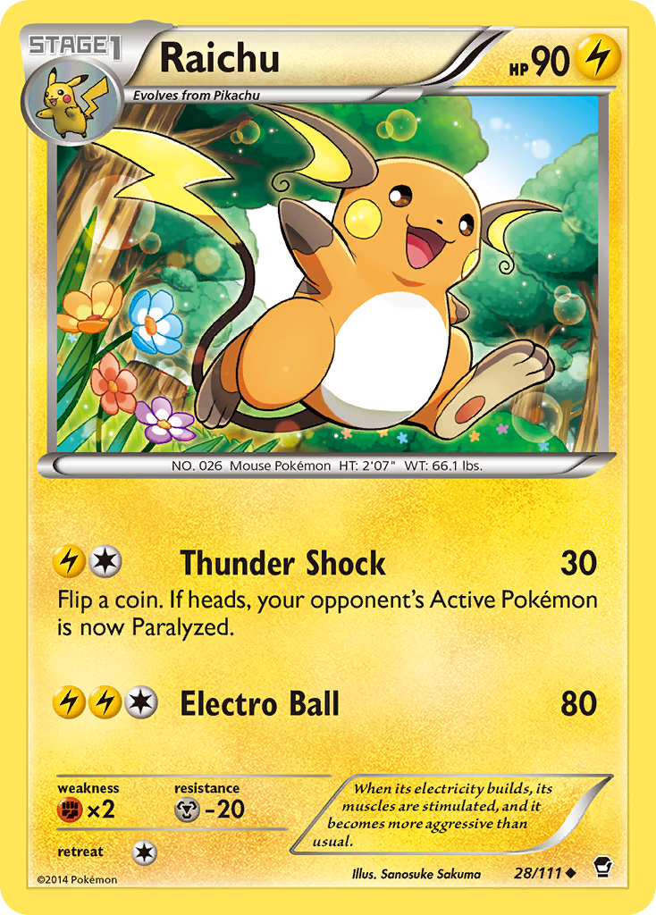Raichu 28/111 Uncommon | Furious Fists | Pokemon Card