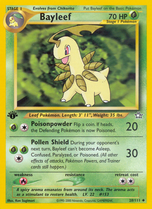 Bayleef 28/111 Uncommon | Neo Genesis | Pokemon Card