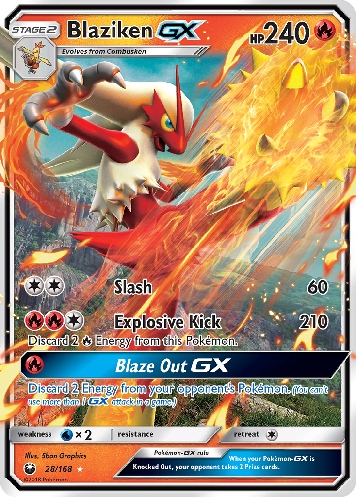 Blaziken-GX 28/168 Rare Holo GX | Celestial Storm | Pokemon Card