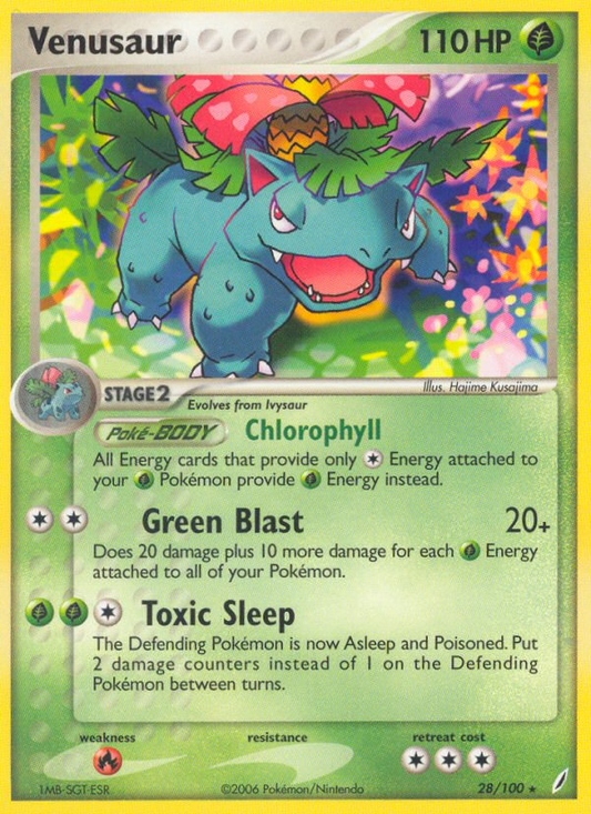 Venusaur 28/100 Rare | Crystal Guardians | Pokemon Card