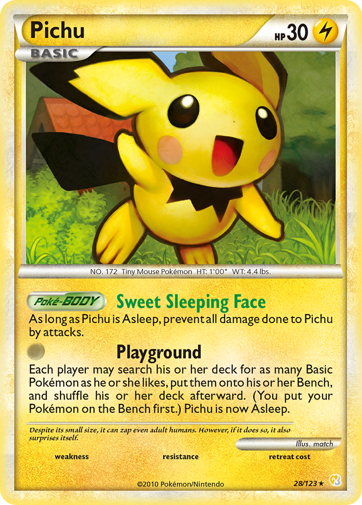Pichu 28/123 Rare | HeartGold & SoulSilver | Pokemon Card