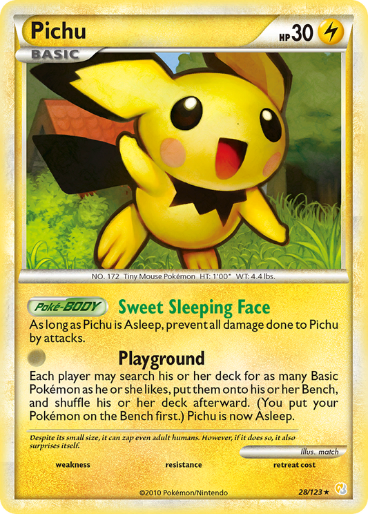 Pichu 28/123 Rare | HeartGold & SoulSilver | Pokemon Card