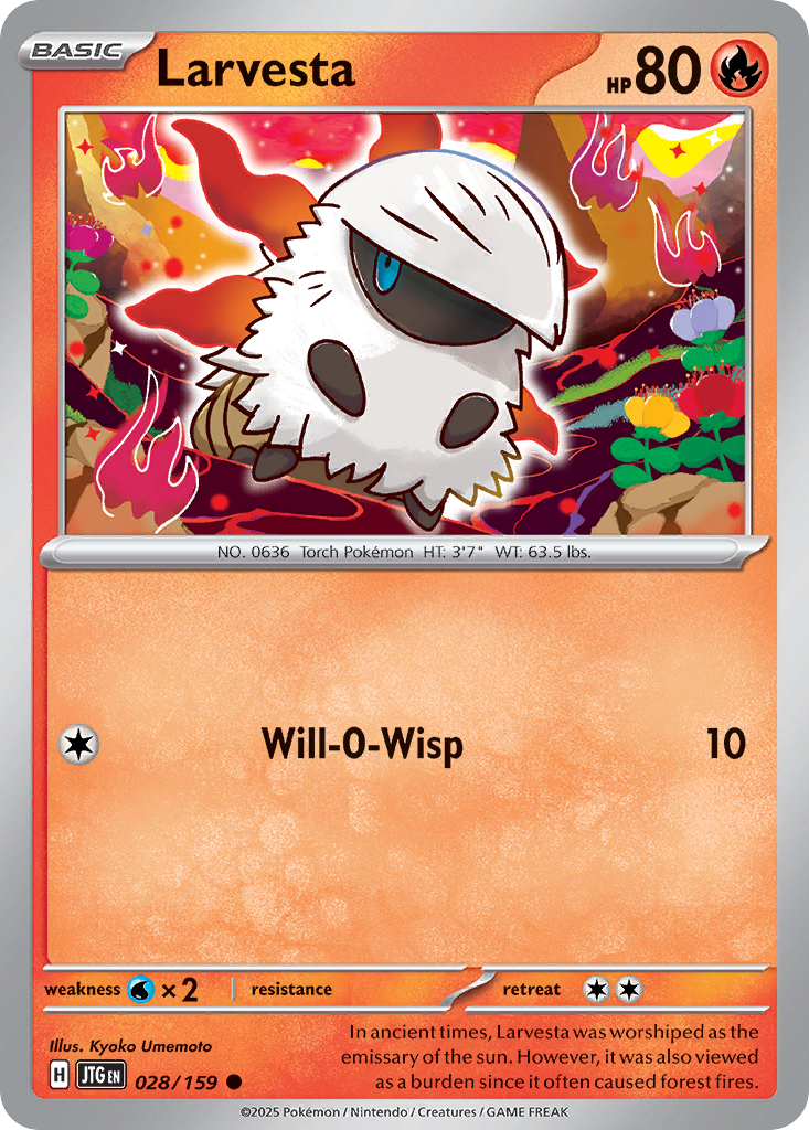 Larvesta 28/159 Common | Journey Together | Pokemon Card