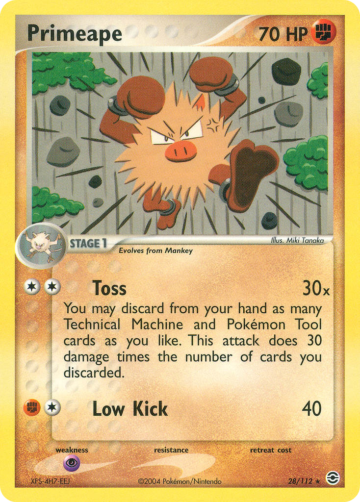Primeape 28/112 Rare | FireRed & LeafGreen | Pokemon Card