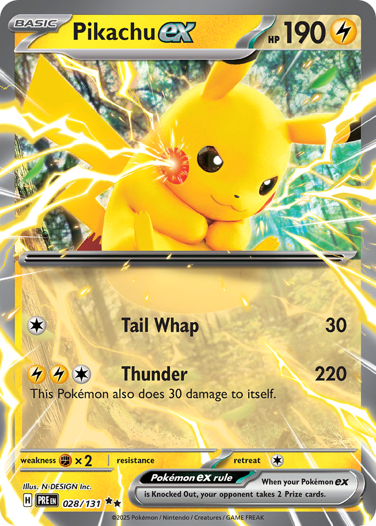Pikachu ex 28/131 Double Rare | Prismatic Evolutions | Pokemon Card