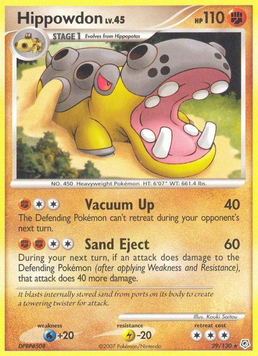 Hippowdon 29/130 Rare | Diamond & Pearl | Pokemon Card