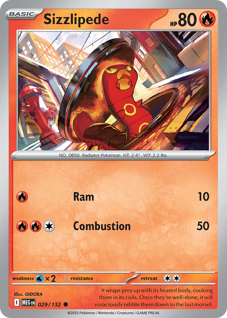 Sizzlipede 29/132 Common | Mega Evolution | Pokemon Card Brickheads Collectables Sizzlipede 29/132 Common | Mega Evolution | Pokemon Card Brickheads Collectables