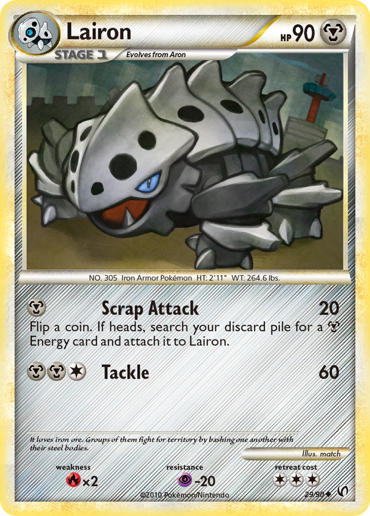 Lairon 29/90 Uncommon | HS—Undaunted | Pokemon Card