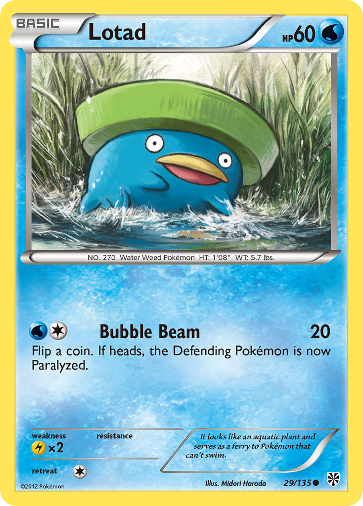 Lotad 29/135 Common | Plasma Storm | Pokemon Card
