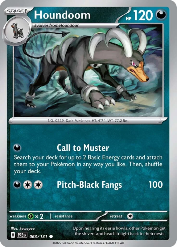 Houndoom 63/131 Reverse Holo | Prismatic Evolutions | Pokemon Card
