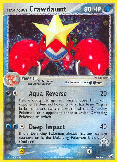 Team Aqua's Crawdaunt 2/95 Rare Holo | Team Magma vs Team Aqua | Pokemon Card