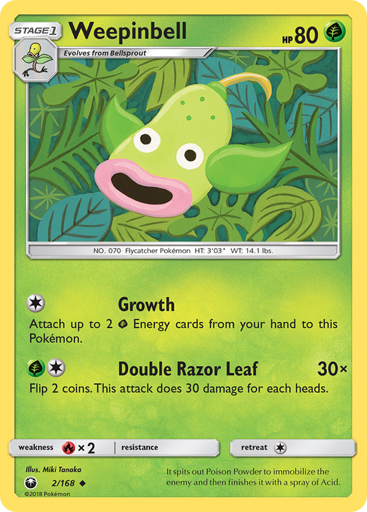 Weepinbell 2/168 Uncommon | Celestial Storm | Pokemon Card
