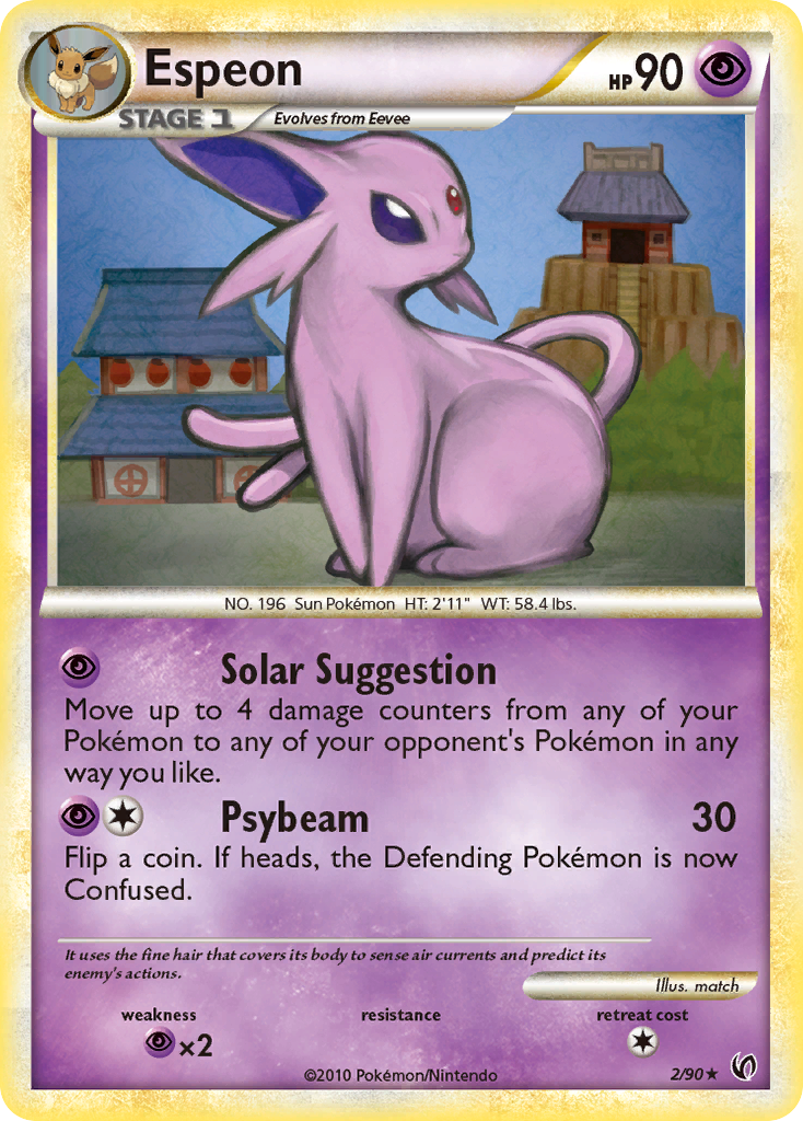 Espeon 2/90 Rare Holo | HS—Undaunted | Pokemon Card
