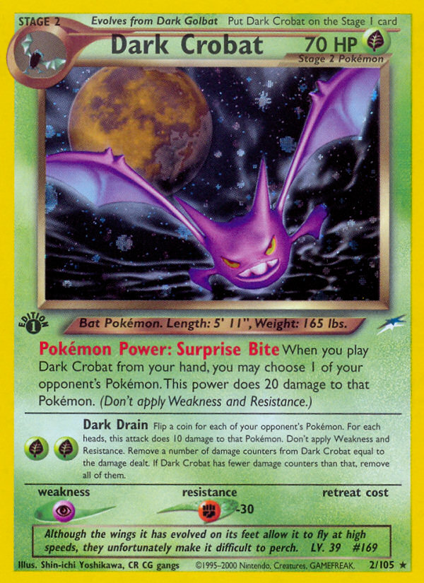Dark Crobat 2/105 Rare Holo | Neo Destiny | Pokemon Card