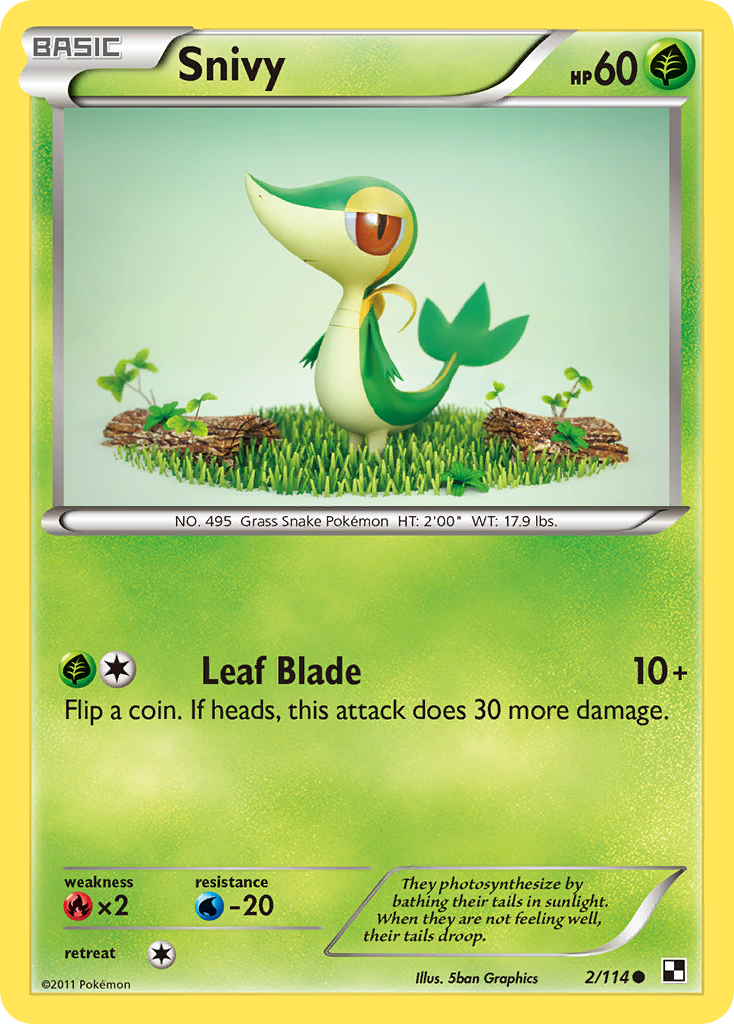 Snivy 2/114 Common | Black & White | Pokemon Card
