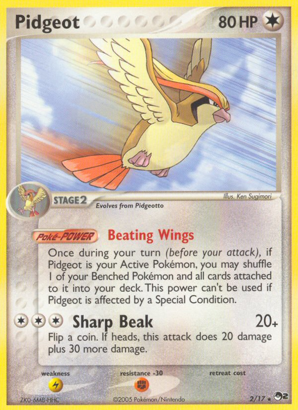Pidgeot 2/17 Rare | POP Series 2 | Pokemon Card