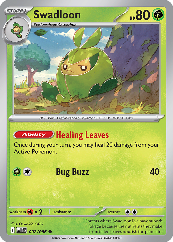 Swadloon 2/86 Common | White Flare | Pokemon Card