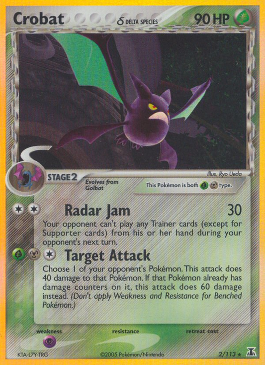 Crobat δ 2/113 Rare Holo | Delta Species | Pokemon Card