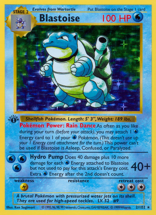 Blastoise 2/102 Rare Holo | Base | Pokemon Card