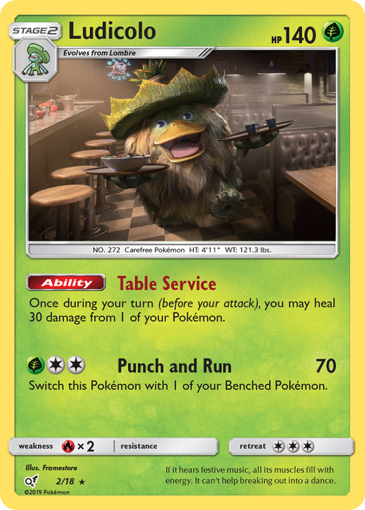 Ludicolo 2/18 Rare | Detective Pikachu | Pokemon Card