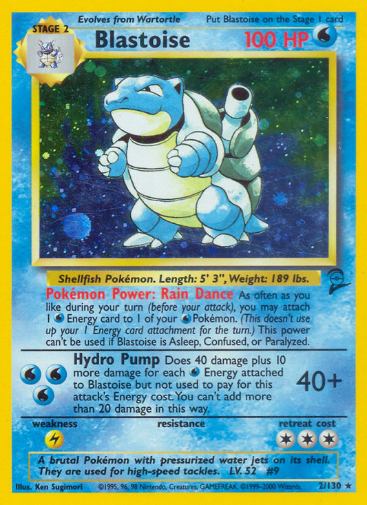 Blastoise 2/130 Rare Holo | Base Set 2 | Pokemon Card