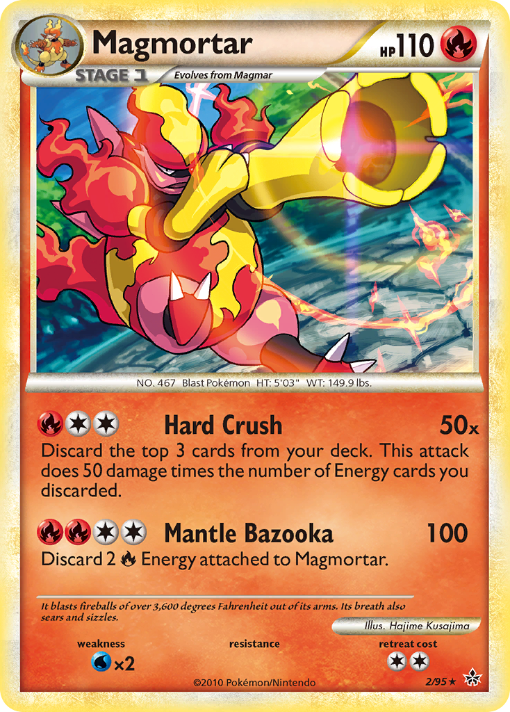 Magmortar 2/95 Rare Holo | HS—Unleashed | Pokemon Card