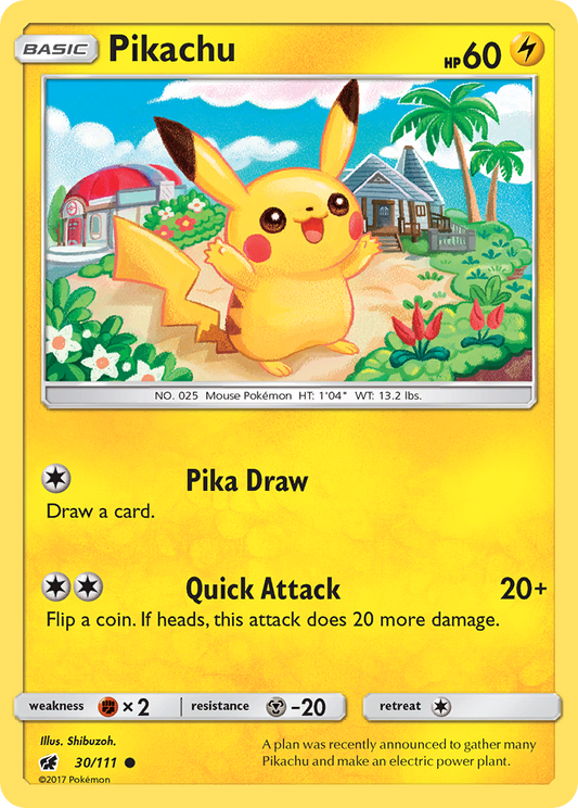 Pikachu 30/111 Common | Crimson Invasion | Pokemon Card