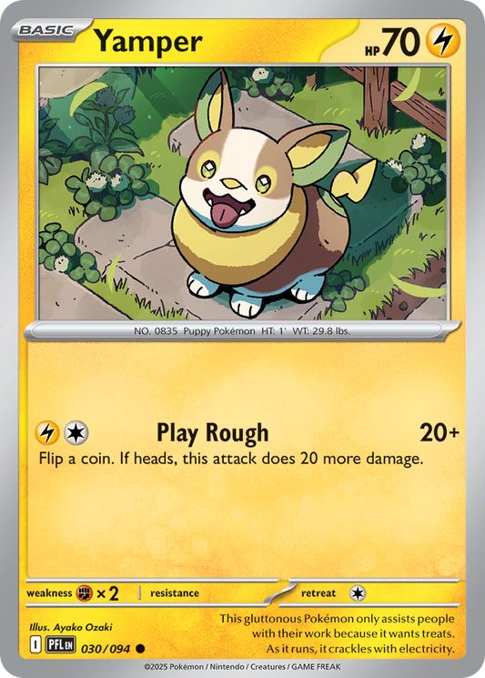 Yamper 30/94 Common | Phantasmal Flames | Pokemon Card