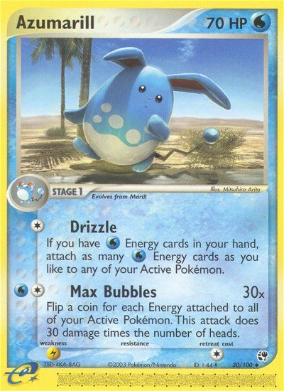 Azumarill 30/100 Uncommon | Sandstorm | Pokemon Card