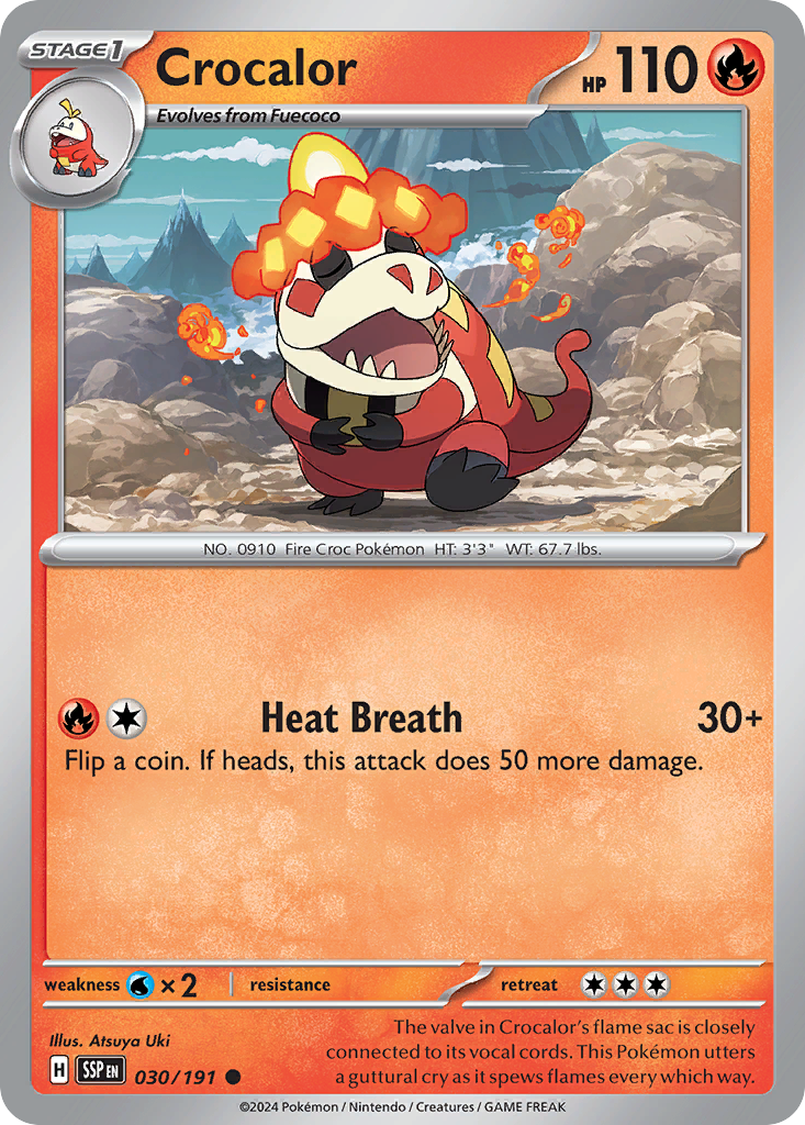 Crocalor 30/191 Common | Surging Sparks | Pokemon Card