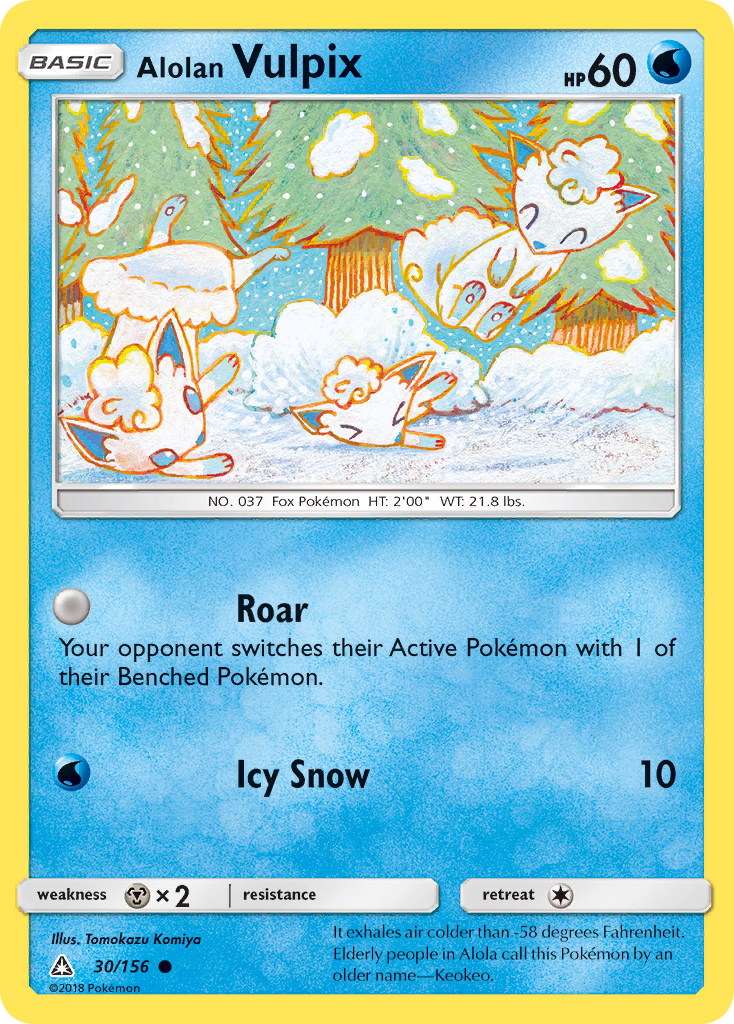 Alolan Vulpix 30/156 Common | Ultra Prism | Pokemon Card