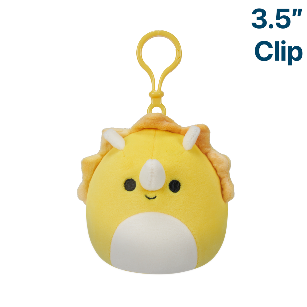 Lancaster the Yellow Triceratops ~ 3.5" Clip On Squishmallow Plush