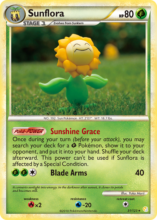 Sunflora 31/123 Rare | HeartGold & SoulSilver | Pokemon Card