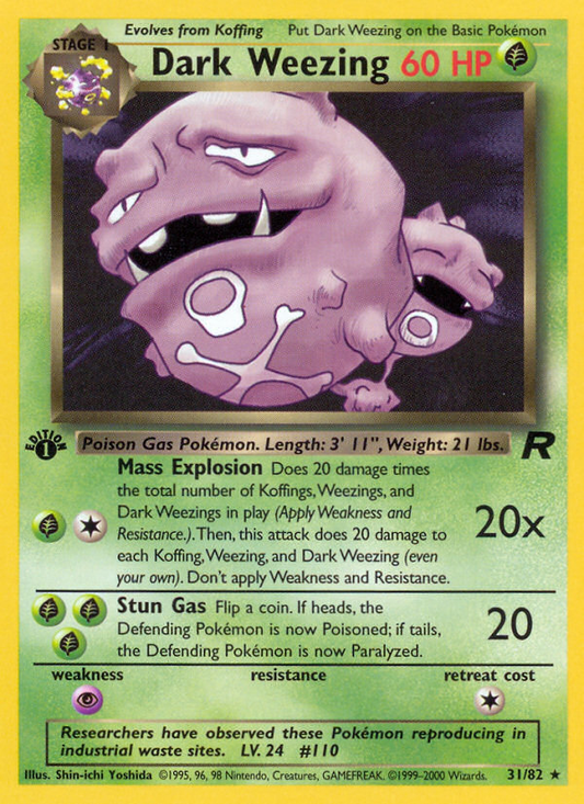 Dark Weezing 31/82 Rare | Team Rocket | Pokemon Card