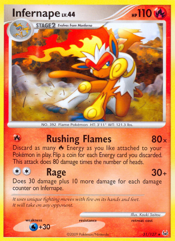 Infernape 31/127 Rare | Platinum | Pokemon Card