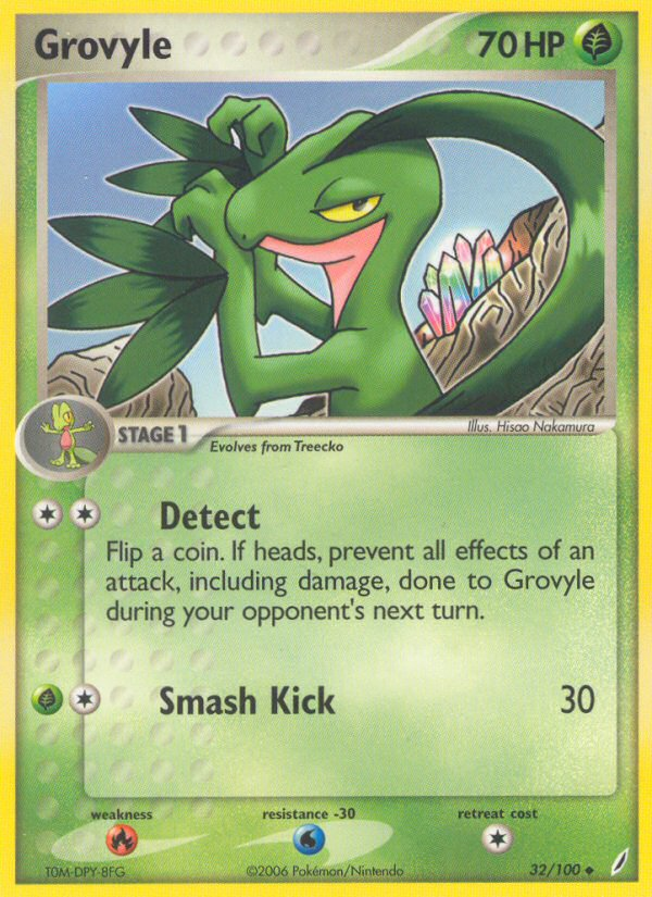 Grovyle 32/100 Uncommon | Crystal Guardians | Pokemon Card