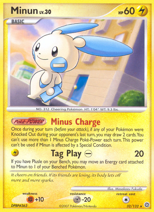 Minun 32/132 Rare | Secret Wonders | Pokemon Card