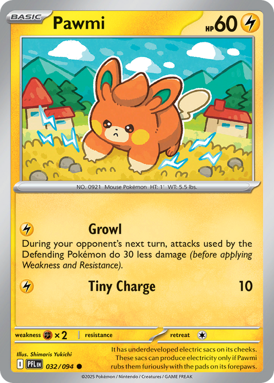 Pawmi 32/94 Common | Phantasmal Flames | Pokemon Card